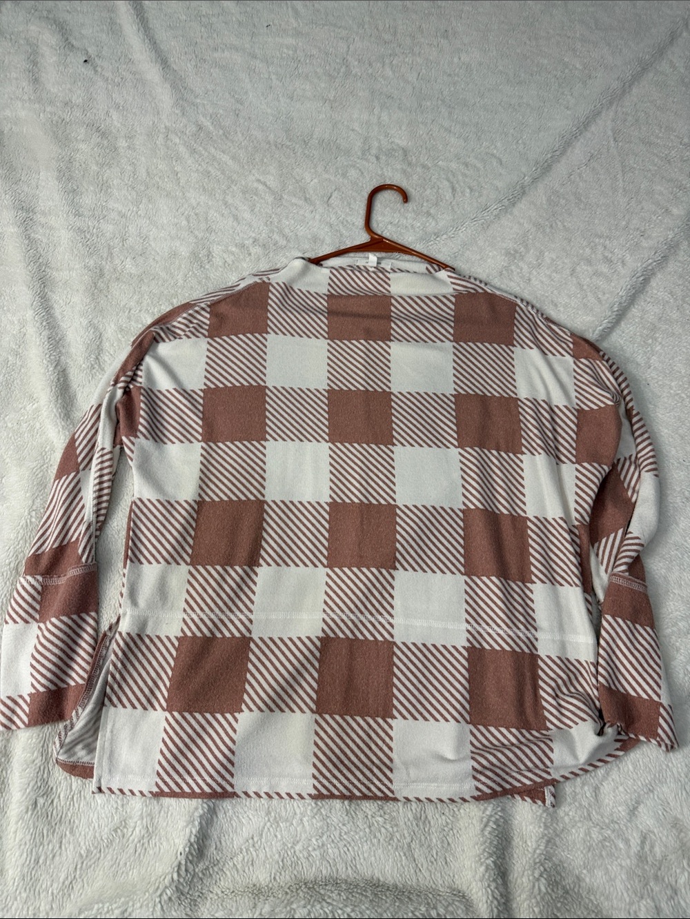 Maurices Brown and White Check Long-Sleeve Shirt
